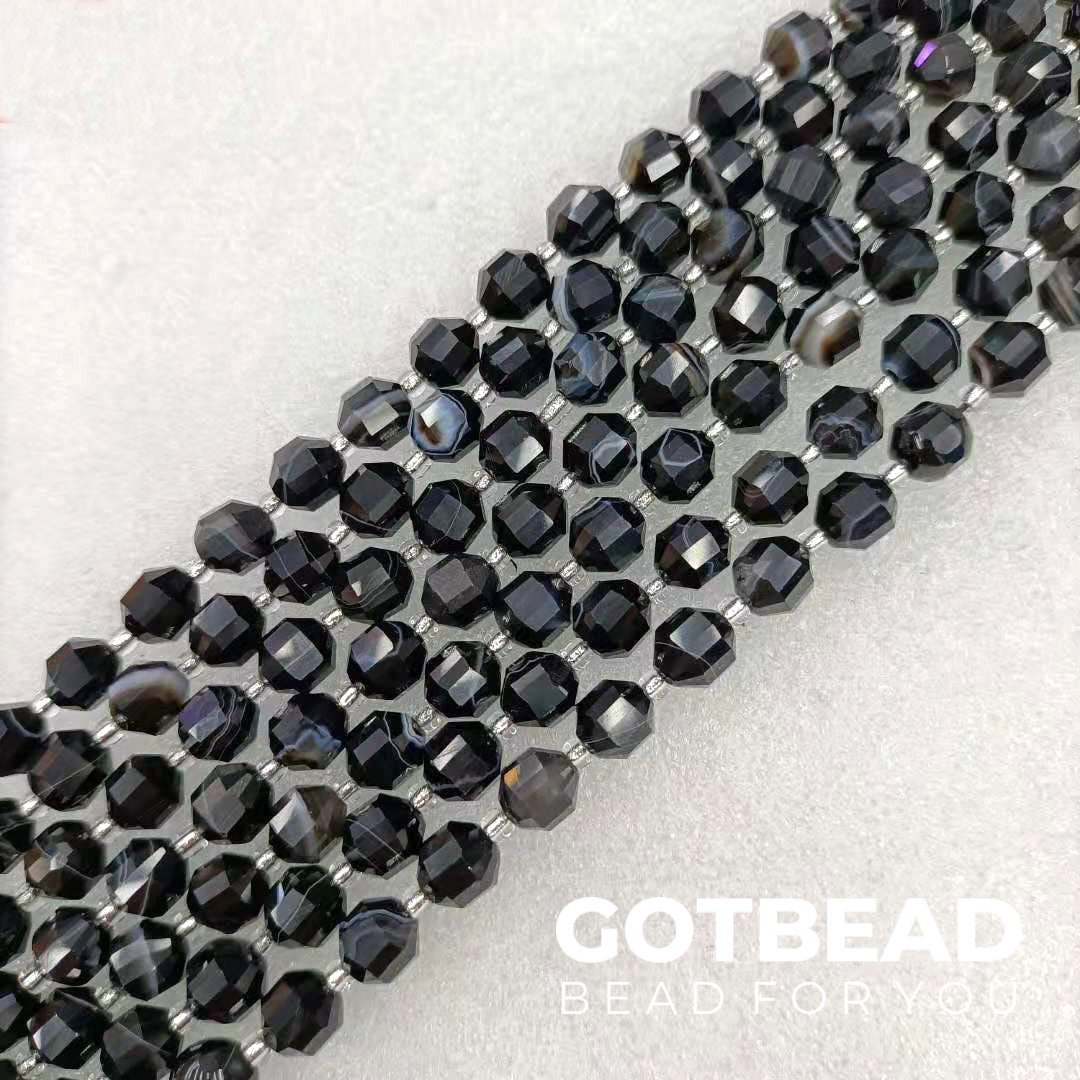 Black Onyx Gemstone Beads 8mm – Loose Faceted Round Beads For Jewelry Making - View #8