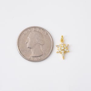 Dainty Gold North Star Charm, Gold Filled Bethlehem Star Pendant, Starburst Charm for Jewelry Making Supply, 14x9mm, CP2108