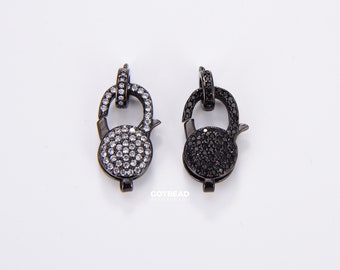 Gold CZ Karabinerverschluss, CZ Micro Pave, Karabinerverschluss, Gold Karabiner, 24x11mm, CL289-A0204