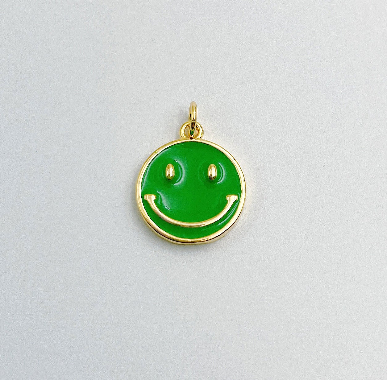 smile♡ 18K Gold Filled Micro Pave Charm Dainty Happy Smile Pendant Gold