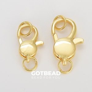 1pc Wholesale Lobster Clasp, Dainty Gold Lobster Claw with Jump Ring for Necklace Bracelet Jewelry Making, 2 Different Size 21/24mm, CL503