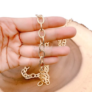 14K Gold Paperclip Cable Chain by Yard, Gold Cable Chain by Foot, Wholesale bulk Roll Chain for Jewelry Making, CH135