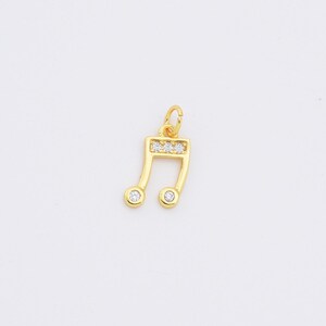 24K Gold Filled Music Note, Music Note Charm, Music Note Pendant, Gold ...