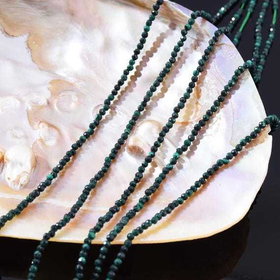 GEM-Inside Malachit Perlen – 2,5 Mm Facettierte Würfel, 38,1 Cm Strang, Für Schmuckherstellung