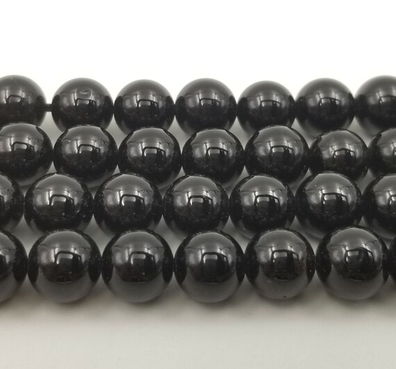 Perline Di Pietra Preziosa Di Tormalina Nera - Perline Rotonde - Foto 7