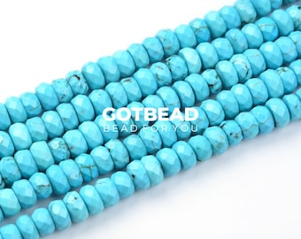 May include: A strand of turquoise blue faceted beads. The beads are round and have a slightly irregular shape. GOTBEAD BEAD FOR YOU is printed on the beads.