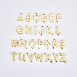 Petit connecteur à breloques initiales, pendentif alphabet enduit d&#39;or, breloque personnalisée lettre A-Z pour collier et bracelet, CN459