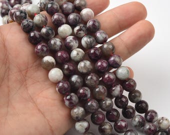 Tourmaline Beads Genuine Natural Grade AAA Gemstone Round Loose Beads For DIY Jewelry Making 6MM 8MM 10MM 15.5" Full Strand GRN586