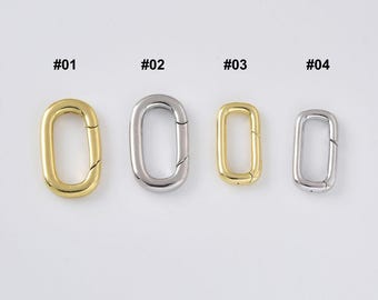 Gold Filled Oval Carabiner Clasp, Push Gate Connector Clasp, Locking Link for Necklace Bracelet Chain DIY Jewelry, Gift for Her, Lot033