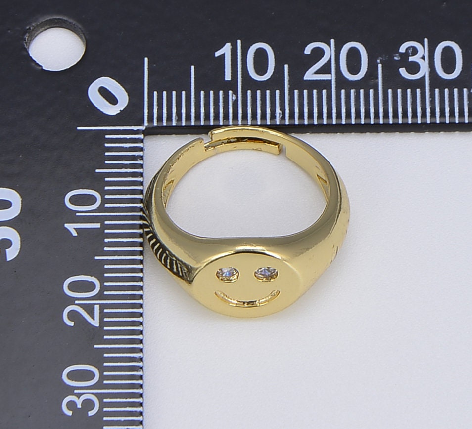 Gold and Diamond Multi Smiley Face Ring