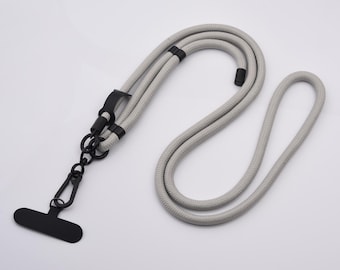 Verstelbare telefoonkoordriem met afneembare haak – Dik gevlochten touw schouderriem voor mobiele telefoonhoesje, ID-badge of sleutels