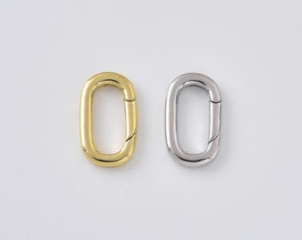Gold Filled Oval Carabiner Clasp, Spring Lock Connector Clasp, Necklace Bracelet Clasp, Jewelry Findings, DIY Jewelry Supply, CL628