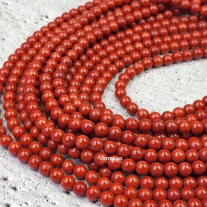 Red Round Coral Red Coral Bead, Gorgeous Smooth Round Red Color Bead, High Quality Coral Gemstone Bead, Gifts for Her, 5mm, GRN369