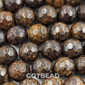 Natural Bronzite 4mm 6mm 8mm Round Beads, High Quality Brown Bronzite Stone, Genuine Bronzite Beads, Full Strand GRN290