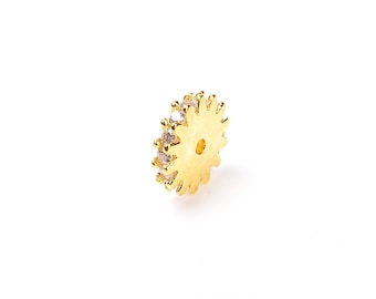 Cuentas CZ Roundelle SPACER, circonita cúbica, cuentas espaciadoras CZ Micro Pave, 8MM / SP031