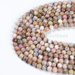High Quality Pink Opal Faceted Round Beads, Genuine Pink Opal Beads, 10mm 14&quot; Strand PRP494