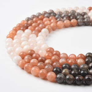 AAA Natural Sunstone moonstone 6mm 8mm Rainbow Moonstone, Gorgeous natural color Great Quality Sun Moonstone 15.5&quot; Full Strand GRN588