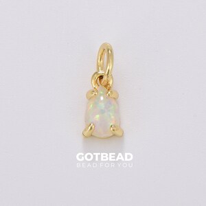 Dainty Opal Teardrop Charm, Gold Filled Tear drop Charm, Teardrop for Bracelet Earring Necklace Jewelry Making Supplies, CP1699