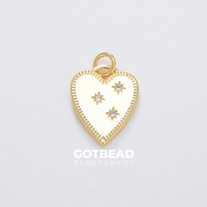 14K Gold Filled  Heart Charm Medallion Pendant, Gold  Necklace Pendant for Necklace Bracelet Charm Component Supply, 14mm, CP1296