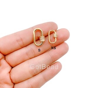 Mini Oval Screw Clasp CZ Micro Pave, Screw Clasp Carabiner Lock, Interlocking Clasp, Pave Oval Lock, Oval Shape Clasp, 14x9mm, CL336XS-A511