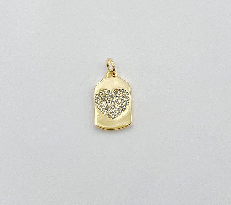 18K Gold Filled Dainty Heart Padlock Charm with Micro Pave Cubic Zirconia Heart Lock Charm for Necklace Bracelet Jewelry Making CP1348