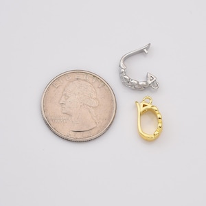 Dainty Bail Clasp, Gold Filled Braided Pendant Holder for DIY Necklace Jewelry Making, Clip-On Charm Connector, Jewelry Supply Finding CL609