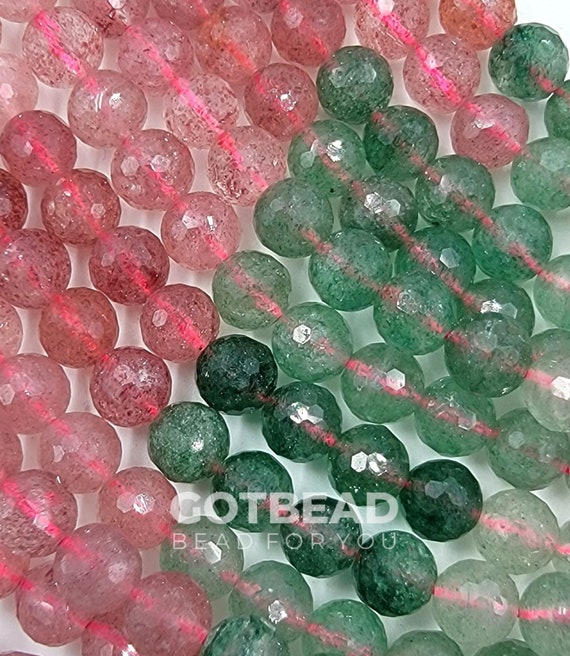 Watermelon Tourmaline Faceted Round Shape 6mm Semi-Precious Gemstone Beads AAA Natural Watermelon Tourmaline Beads 15.5" Full Strand, PRP643