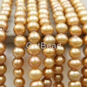 Fresh Water Pearl Beads, Gemstone Beads, Fresh Water Pearl, Natural Pearl Gremstone, Full Strand 15.5 inches, 7mm, GRN134_OLD