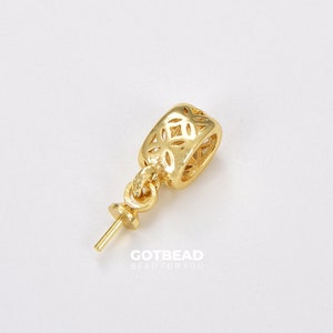 Pendenti con perno con gancio, cauzione con occhiello riempito in oro con tazza, cauzione pendente, chiusura con cauzione per fornitura per la creazione di gioielli, 15x4mm, CL532