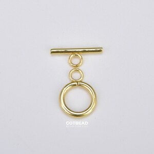 Gold Toggle Clasp with Jump Ring, Gold OT Clasp for Jewelry Making Supply, 16X14MM, CL444
