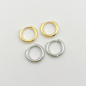 14K Gold   Dainty Hoop Earrings Pair, Small Hoop Earring, Minimalist Hoop Earring, Tiny Hoop Ear Huggers, Cartilage Earrings, ER152