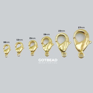 1pc Wholesale Lobster Clasp 14k Gold  , Lobster Claw with Jump Ring for Jewelry Making, Size Option  19mm, 23mm, CL424