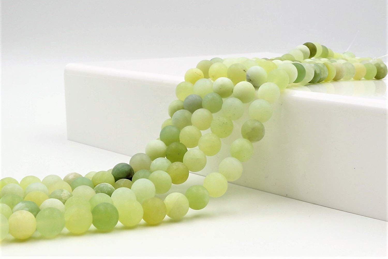 Natural Green Jade Round Gemstone Beads Necklace - 18" Length, 6/8/10/12/14mm Beads