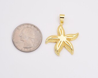 Gold Starfish Charm, Gold Filled Sea Star Pendant, Starfish Charm for Bracelet Necklace DIY Jewelry Making Supply Fish Ocean Beach, CP2134