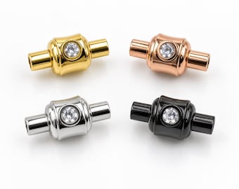 Gold Filled CZ Push Button Barrel Clasp, Jewelry Making Clasp, Necklace Bracelet Closure, Cord End Clasp, Jewelry Finding, CL635
