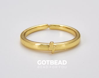 Anillo de perno relámpago delicado, anillo de perno relleno de oro, anillo apilable, anillo minimalista ajustable, anillo delgado, regalo para ella, anillo delicado, RG157