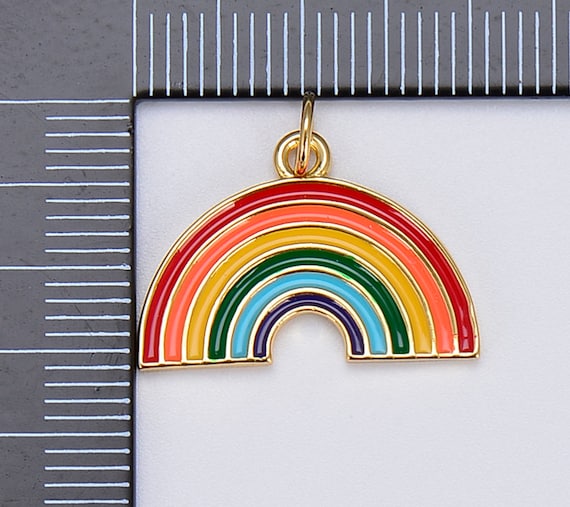 2 Ciondoli Arcobaleno Smaltati In Argento Sterling, Ciondolo Arcobaleno In Argento 925, Ciondolo Arcobaleno Colorato, Ciondolo Per Collana E Bracciale, Regalo Di Natale - Italia - Foto 10