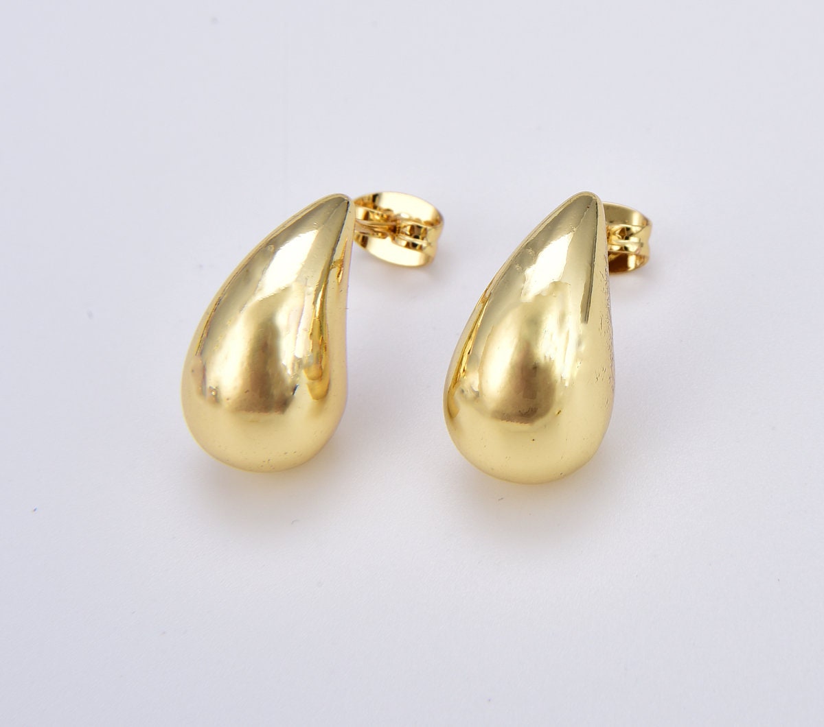 Me&Ro 10K Gold Teardrop Om Stud Earrings