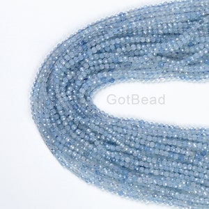 High Quality Blue Aquamarine Beads,  4mm Faceted Round Loose Gemstone, Spacer Beads for DIY Jewelry Making & Design 15.5&quot; Full Strand PRP504