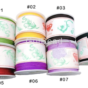 70 Yard/210 FT/0.8mm Chinese Knot Cord Thread, Jewelry Cord Thread, Macrame Rattail Bracelet Braided String 1 Full Spool, 210FT, DIY003-A813