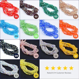 Round Faceted Beads Classic Round Crystal Glass Beads Fashion Jewelry Beads Findings Charm Beads 6mm 14-20&quot; Strand ORG223