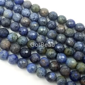 Natural Dumortierite In Quartz Round Beads 6mm 8mm 15.5&quot; Strand, GRN218