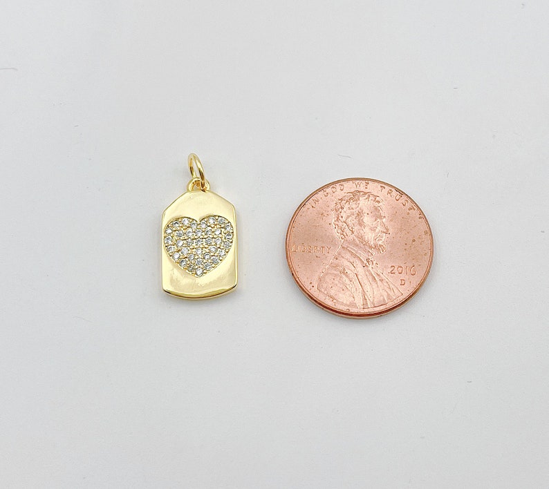 18K Gold Filled Dainty Heart Padlock Charm with Micro Pave Cubic Zirconia Heart Lock Charm for Necklace Bracelet Jewelry Making CP1348