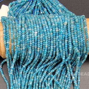 Apatite Faceted Rondelle Beads, 3x2mm Grade AAA High Quality Gemstone, Natural  Apatite Faceted Beads 15.5&quot; Strand PRP698