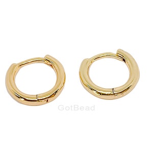 14K Gold   Dainty Hoop Earrings Pair, Small Hoop Earring, Minimalist Hoop Earring, Tiny Hoop Ear Huggers, Cartilage Earrings, ER152