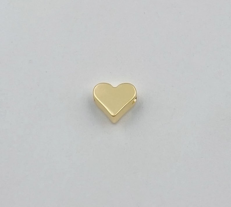 BD090 Small Heart Spacers for Bracelet Necklace in 18K Gold Filled Gold Heart Spacer Beads Dainty Heart Spacer Bead Brass Spacer Beads
