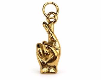 Stainless Steel Fingers Crossed Hand Charm, Hand Gesture Pendant, Lucky Hand Jewelry Finding, DIY Necklace Bracelet Charm, SCP248