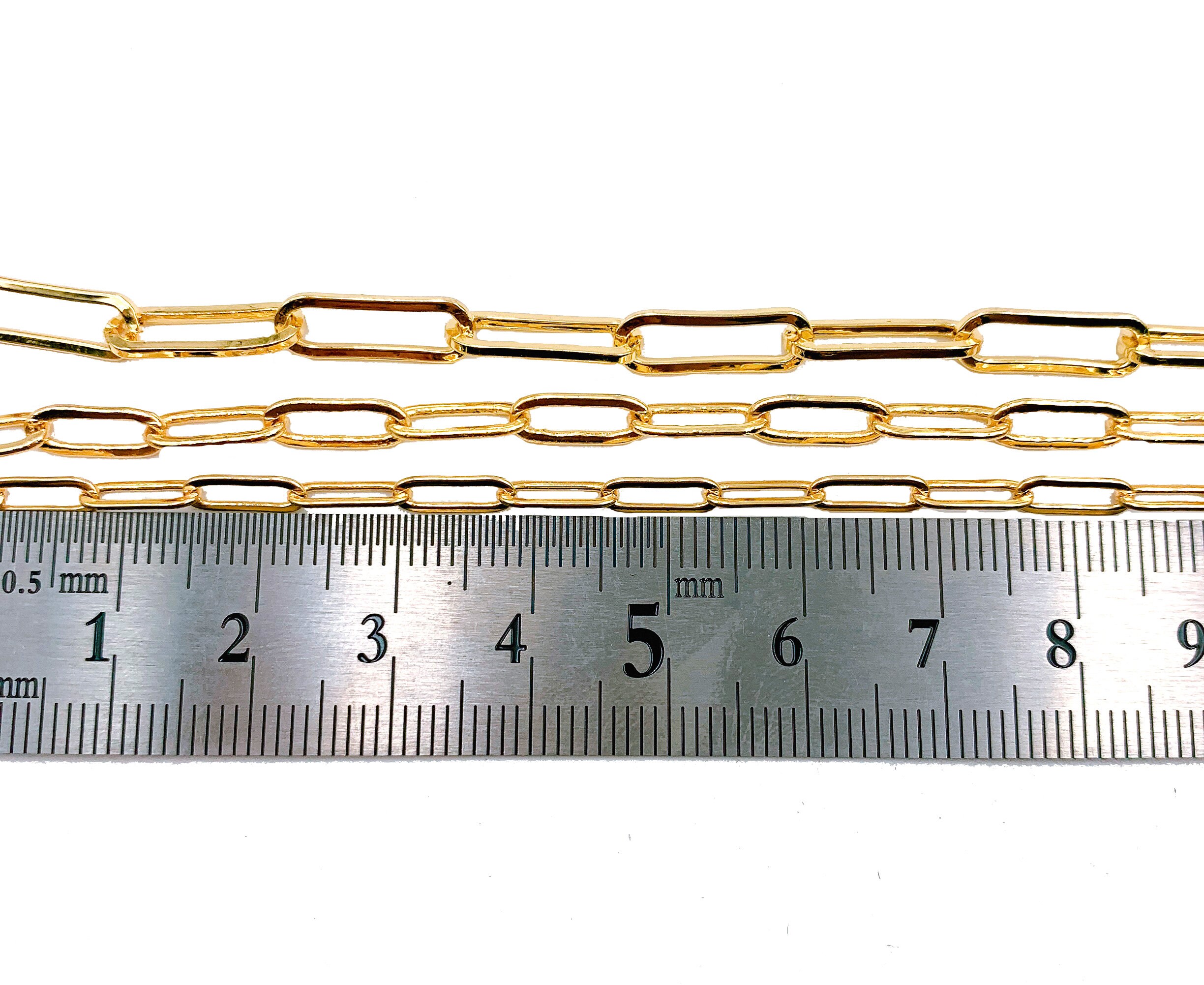 24K Gold Paperclip Chain by Yard Wholesale Bulk Roll Chain for Etsy