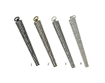 Micro Pave CZ Spike Pendant, Micro Pave Spears, CZ Daggers, CZ Pave Cone Charm, Pave Long Spike Charms, Spike Pendant, 48x7mm; CP243