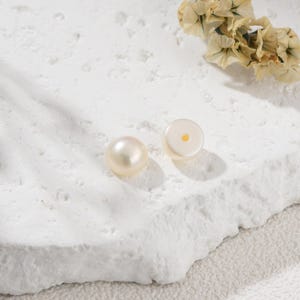5PAIR Natural Freshwater Pearl Beads, 4mm Genuine Half Drill  Pearl Beads, Great Quality pearl Beads for DIY Jewelry Making FWP076